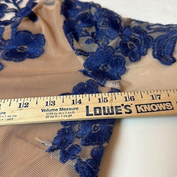 “For Love and Lemons” embroidered floral dress with mesh sheer sleeves - Picture 11 of 15